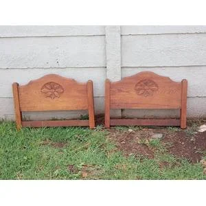 Vintage Oak Single bed headboards.