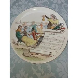 Vintage Opera Plate - Faust - Charles Gounod - French Opera Plate with a hairline crack sold as is