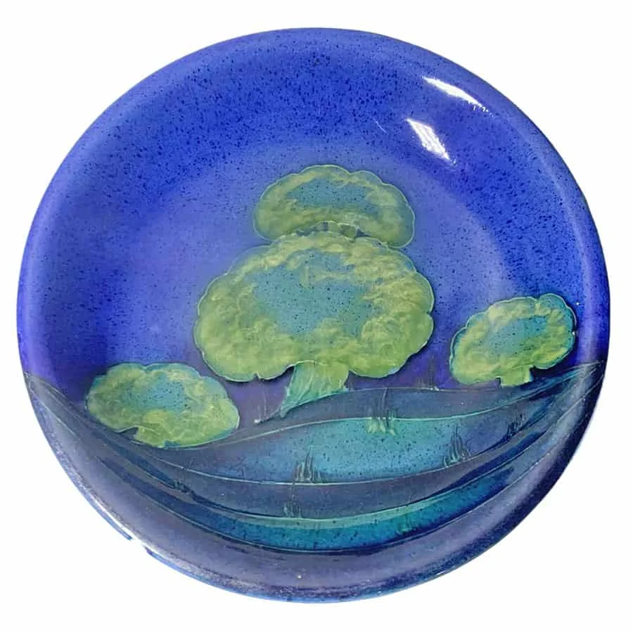 William Moorcroft Moonlite Blue Cabinet Plate C1910